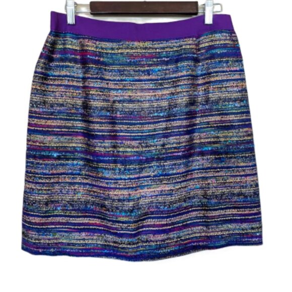 NWT Kate Spade Women's Kylie Jewelbox Colorful Striped Tweed Skirt Size 10 - Picture 4 of 8